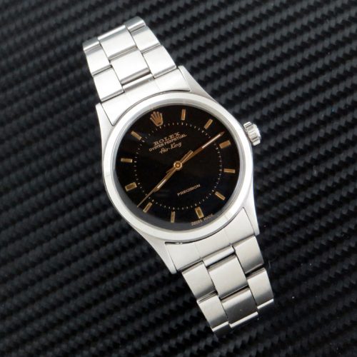 Vintage 1958 steel Rolex Air King with gilt dial